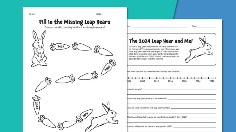 Leap Year Worksheets Feature