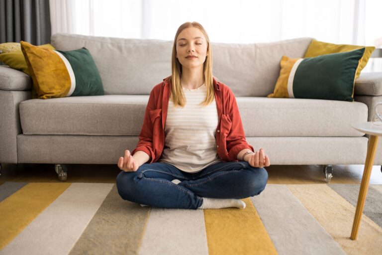 woman meditating