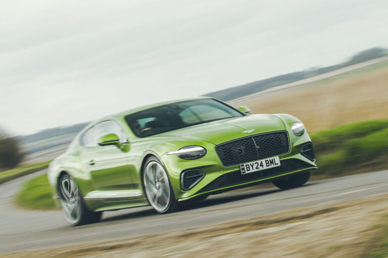 bentley continental gt speed 2025 review front corner blur 36